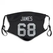 Andre James Name & Number Black Las Vegas Raiders Face Mask