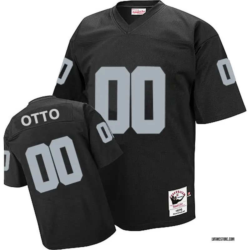 Men's Black Authentic Jim Otto Las Vegas Team Color Throwback Jersey