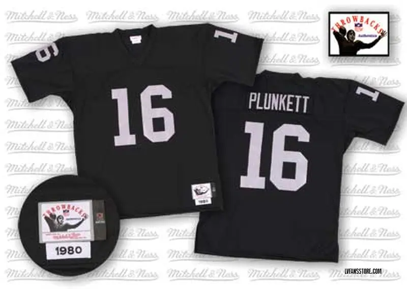 Men's Black Authentic Jim Plunkett Las Vegas Throwback Jersey