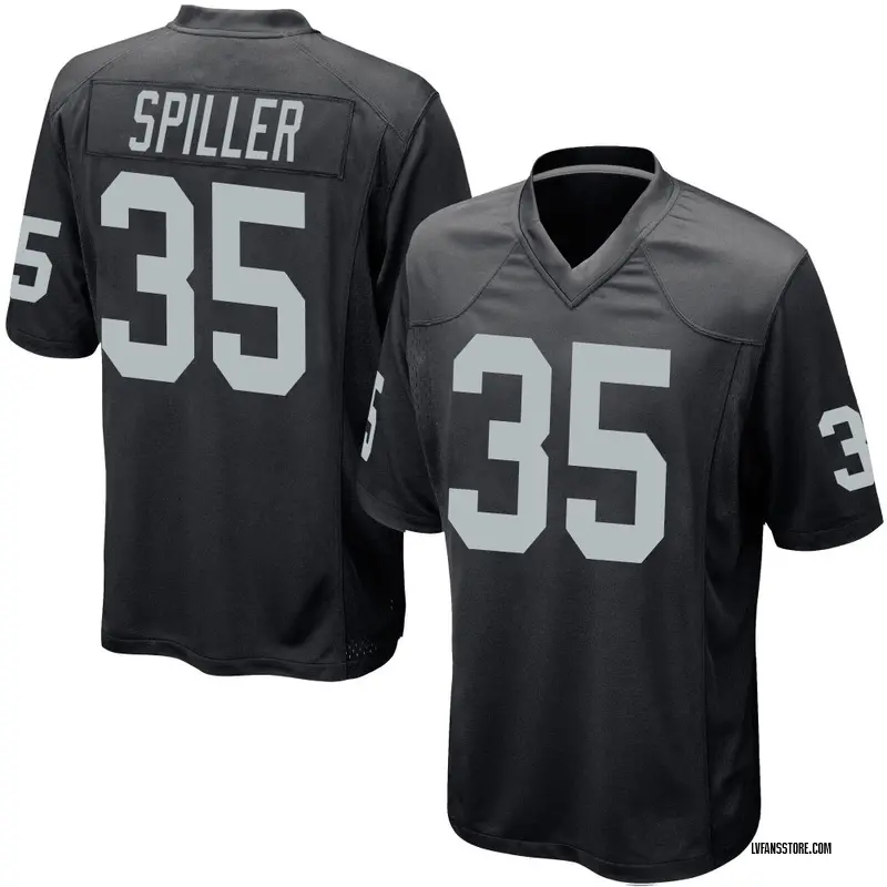 Men's Black Game Isaiah Spiller Las Vegas Team Color Jersey