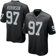 Men's Black Game Janarius Robinson Las Vegas Team Color Jersey