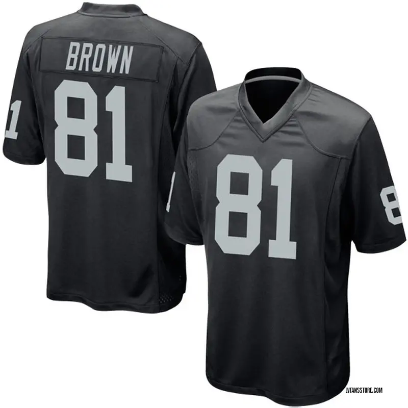 Men's Black Game Tim Brown Las Vegas Team Color Jersey