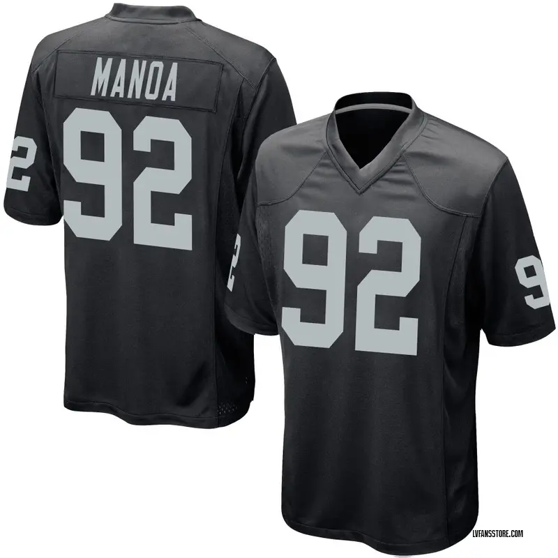 Men's Black Game Tyler Manoa Las Vegas Team Color Jersey