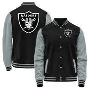 Men's Black/Gray Las Vegas Raiders Full-Snap Jacket