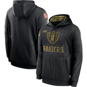 Men's Black Las Vegas Raiders 2020 Salute to Service Sideline Performance Pullover Hoodie