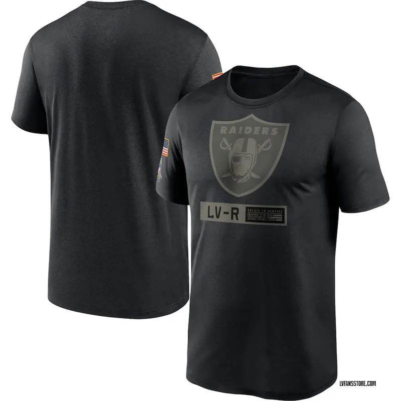 Men's Black Las Vegas Raiders 2020 Salute to Service Team Logo Performance T-Shirt