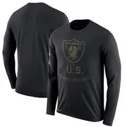 Men's Black Legend Las Vegas Raiders 2018 Salute to Service Sideline Performance Long Sleeve T-Shirt