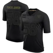 Men's Black Limited Jackson Powers-Johnson Las Vegas 2020 Salute To Service Jersey