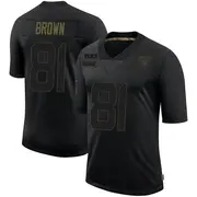 Men's Black Limited Tim Brown Las Vegas 2020 Salute To Service Jersey