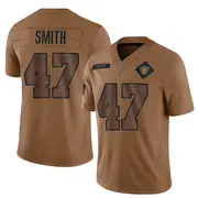 Men's Brown Limited Brandon Smith Las Vegas 2023 Salute To Service Jersey