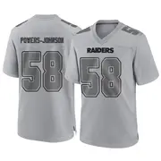 Men's Gray Game Jackson Powers-Johnson Las Vegas Atmosphere Fashion Jersey