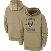 Men's Las Vegas Raiders Tan 2019 Salute to Service Sideline Therma Pullover Hoodie