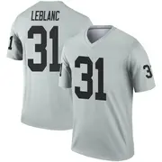 Men's Legend Cre'Von LeBlanc Las Vegas Inverted Silver Jersey