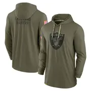 Men's Olive Las Vegas Raiders 2022 Salute to Service Tonal Pullover Hoodie