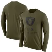 Men's Olive Legend Las Vegas Raiders 2018 Salute to Service Sideline Performance Long Sleeve T-Shirt