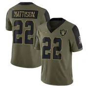 Men's Olive Limited Alexander Mattison Las Vegas 2021 Salute To Service Jersey