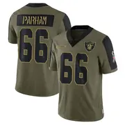 Men's Olive Limited Dylan Parham Las Vegas 2021 Salute To Service Jersey