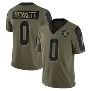 Men's Olive Limited Jakorian Bennett Las Vegas 2021 Salute To Service Jersey