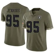 Men's Olive Limited John Jenkins Las Vegas 2022 Salute To Service Jersey