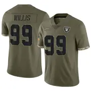 Men's Olive Limited Jordan Willis Las Vegas 2022 Salute To Service Jersey