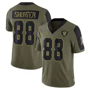 Men's Olive Limited Justin Shorter Las Vegas 2021 Salute To Service Jersey