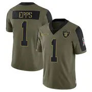 Men's Olive Limited Marcus Epps Las Vegas 2021 Salute To Service Jersey