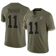 Men's Olive Limited Tre Tucker Las Vegas 2022 Salute To Service Jersey