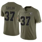 Men's Olive Limited Trey Taylor Las Vegas 2022 Salute To Service Jersey