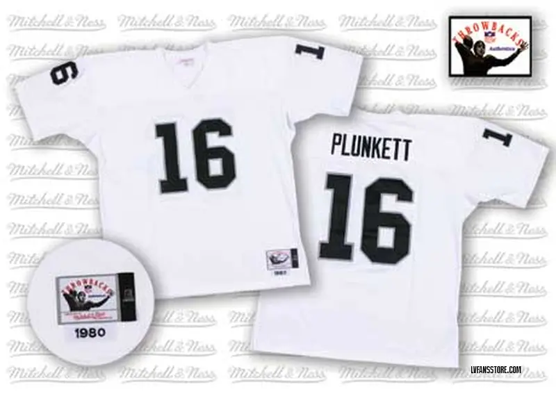 Men's White Authentic Jim Plunkett Las Vegas Throwback Jersey