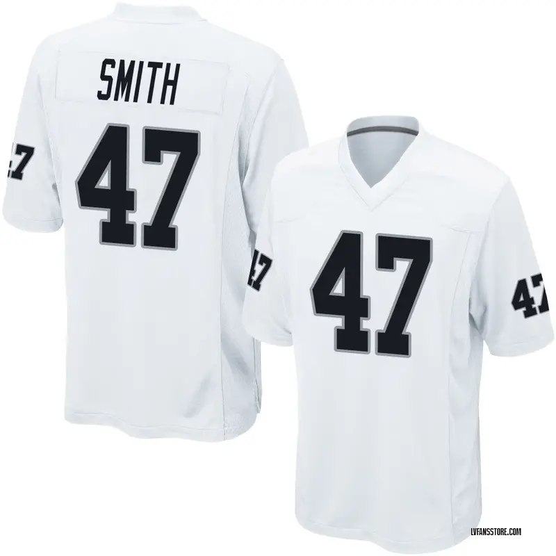 Men's White Game Brandon Smith Las Vegas Jersey