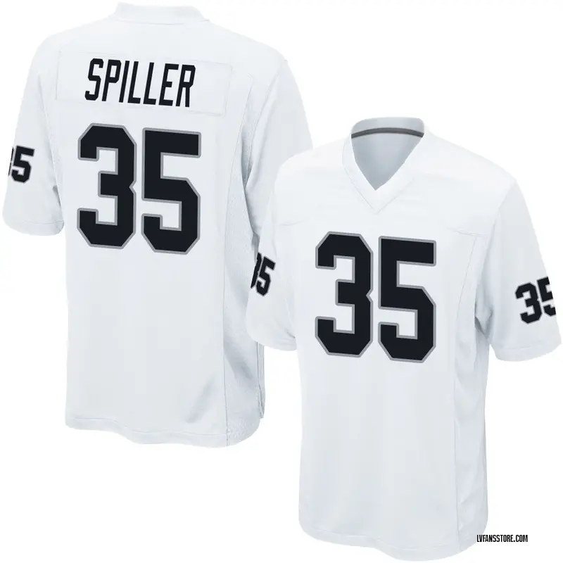 Men's White Game Isaiah Spiller Las Vegas Jersey