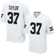 Men's White Game Trey Taylor Las Vegas Jersey