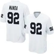 Men's White Game Tyler Manoa Las Vegas Jersey