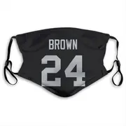 Willie Brown Name & Number Black Las Vegas Raiders Face Mask