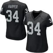 Women's Black Game Thomas Harper Las Vegas Team Color Jersey