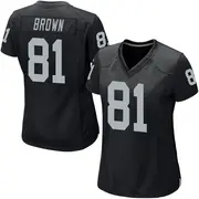 Women's Black Game Tim Brown Las Vegas Team Color Jersey