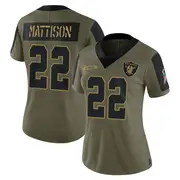 Women's Olive Limited Alexander Mattison Las Vegas 2021 Salute To Service Jersey