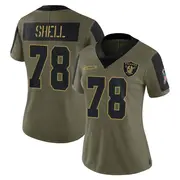 Women's Olive Limited Art Shell Las Vegas 2021 Salute To Service Jersey