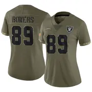 Women's Olive Limited Brock Bowers Las Vegas 2022 Salute To Service Jersey