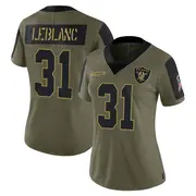 Women's Olive Limited Cre'Von LeBlanc Las Vegas 2021 Salute To Service Jersey