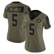 Women's Olive Limited Divine Deablo Las Vegas 2021 Salute To Service Jersey