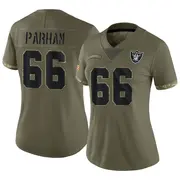 Women's Olive Limited Dylan Parham Las Vegas 2022 Salute To Service Jersey