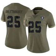 Women's Olive Limited Fred Biletnikoff Las Vegas 2022 Salute To Service Jersey