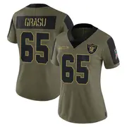 Women's Olive Limited Hroniss Grasu Las Vegas 2021 Salute To Service Jersey