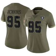 Women's Olive Limited John Jenkins Las Vegas 2022 Salute To Service Jersey