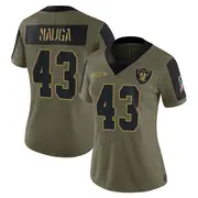 Women's Olive Limited Kana'i Mauga Las Vegas 2021 Salute To Service Jersey