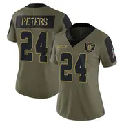 Women's Olive Limited Marcus Peters Las Vegas 2021 Salute To Service Jersey