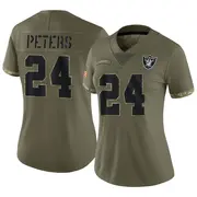 Women's Olive Limited Marcus Peters Las Vegas 2022 Salute To Service Jersey