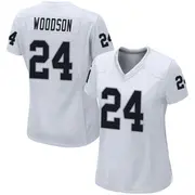 Women's White Game Charles Woodson Las Vegas Jersey