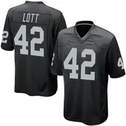 Youth Black Game Ronnie Lott Las Vegas Team Color Jersey